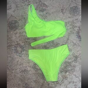 bikini size small - lime green
